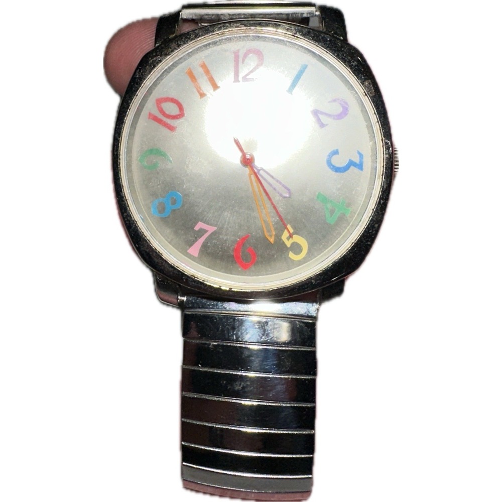 Women Multicolor Number Dial Stretch Band‎ Fashion Casual Watch Good For Teacher